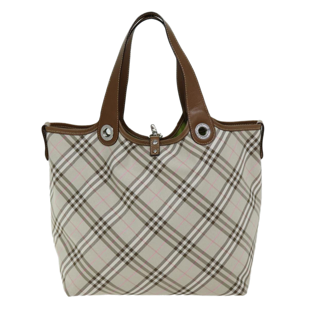 Burberry Nova Check Reversible Tote Bag Nylon Beige Auth hk1321