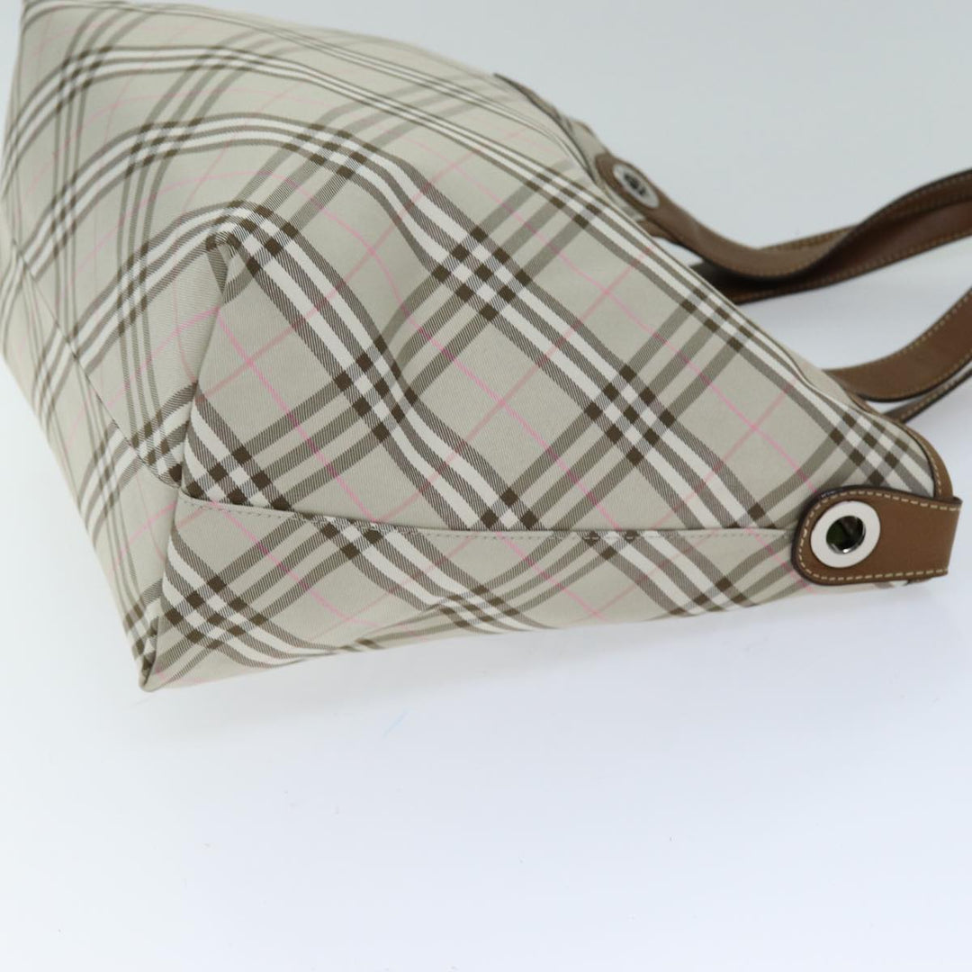 Burberry Nova Check Reversible Tote Bag Nylon Beige Auth hk1321