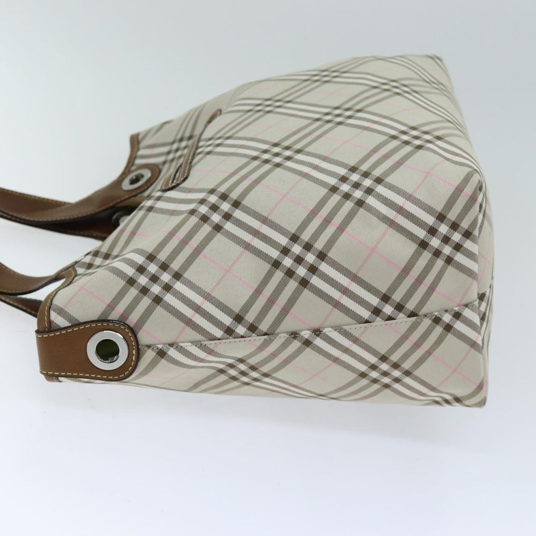 Burberry Nova Check Reversible Tote Bag Nylon Beige Auth hk1321