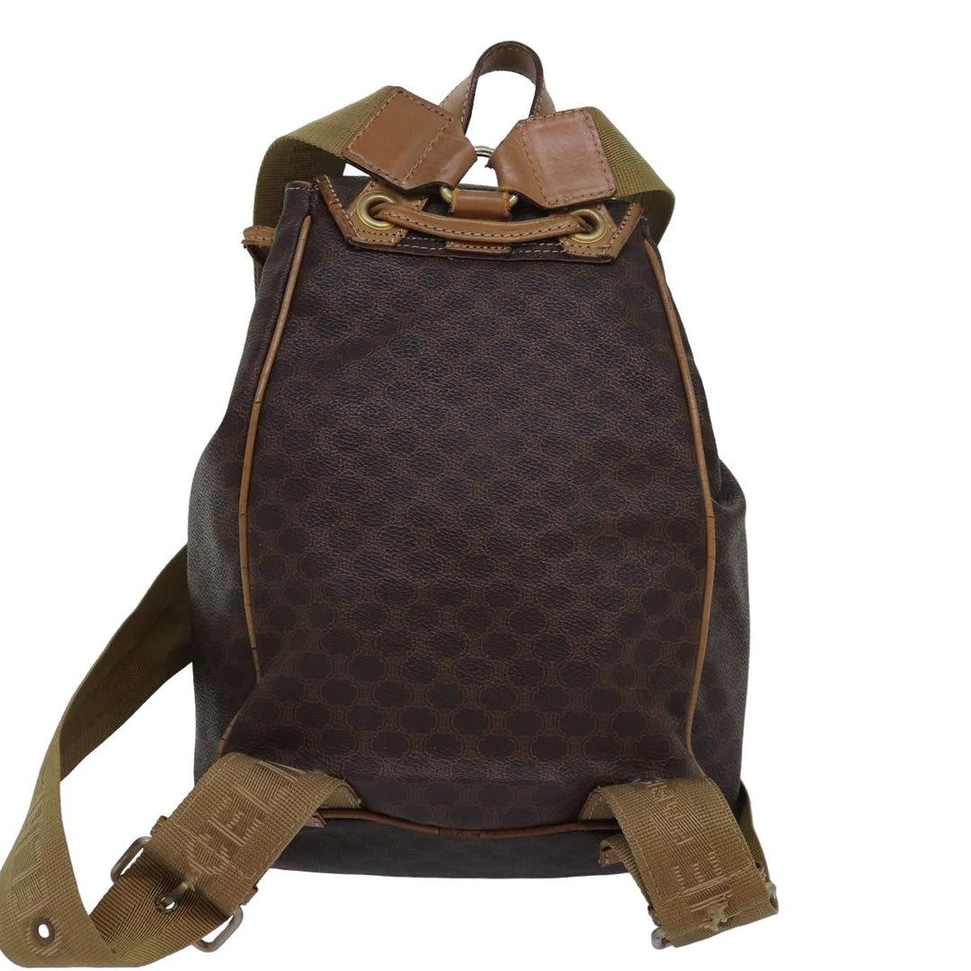 Top Quality Celine Macadam Canvas Backpack PVC Brown Auth hk1383