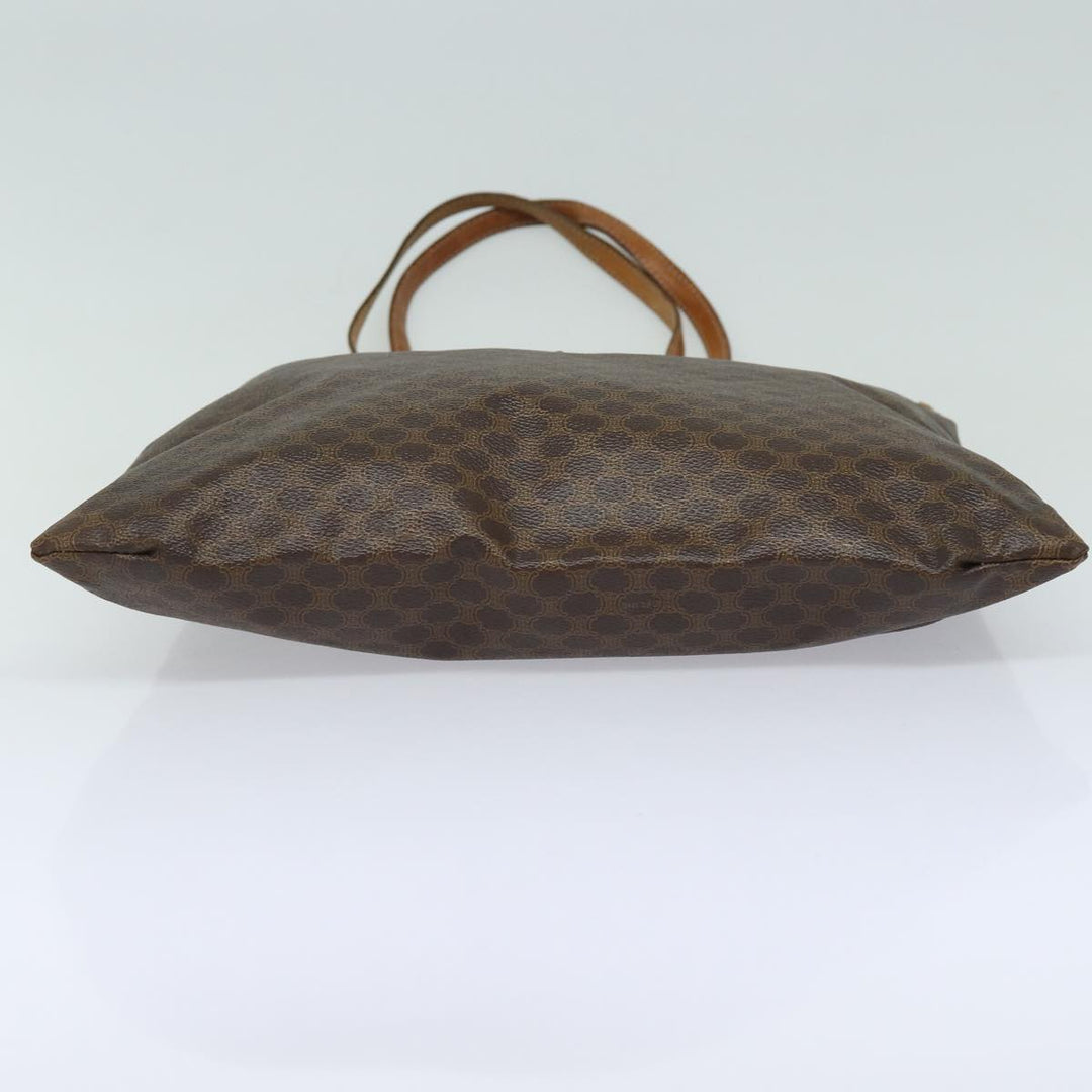 Celine Macadam Canvas Tote Bag PVC Leather Brown Auth hk1430
