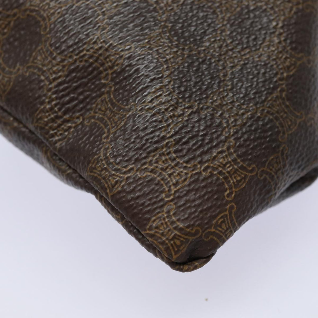 Celine Macadam Canvas Tote Bag PVC Leather Brown Auth hk1430