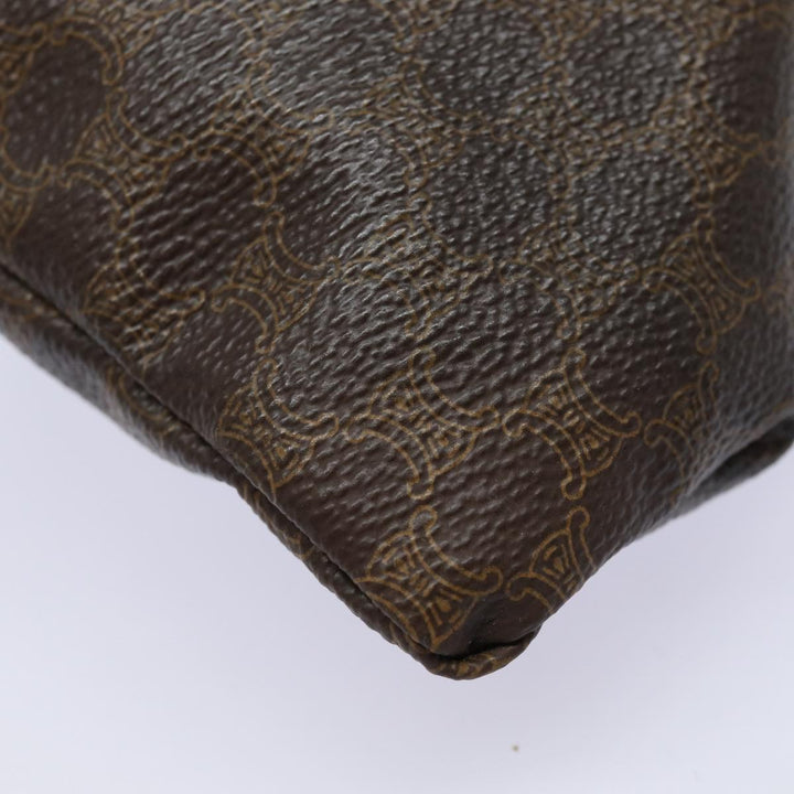 Celine Macadam Canvas Tote Bag PVC Leather Brown Auth hk1430