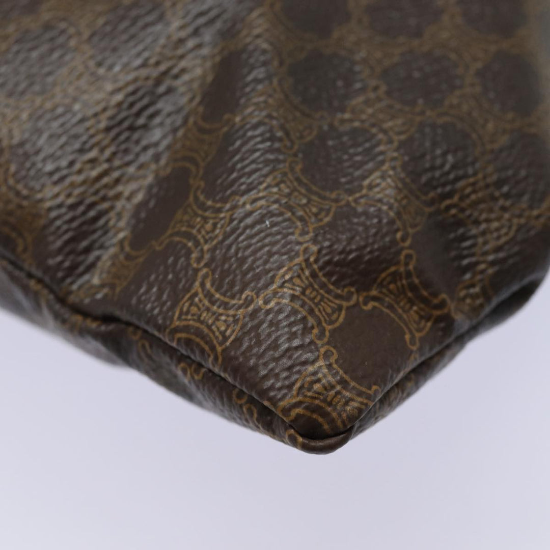 Celine Macadam Canvas Tote Bag PVC Leather Brown Auth hk1430