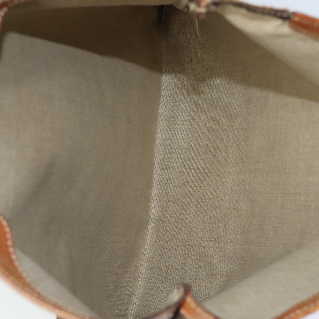 Celine Macadam Canvas Tote Bag PVC Leather Brown Auth hk1430