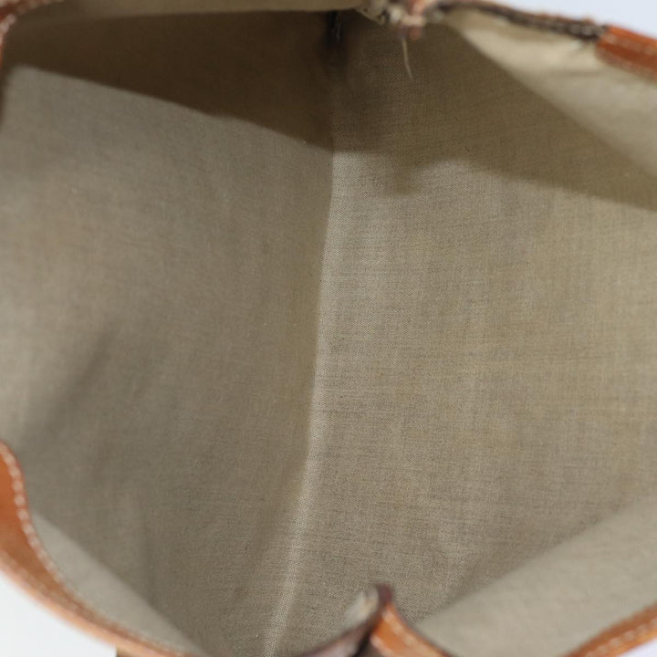 Celine Macadam Canvas Tote Bag PVC Leather Brown Auth hk1430