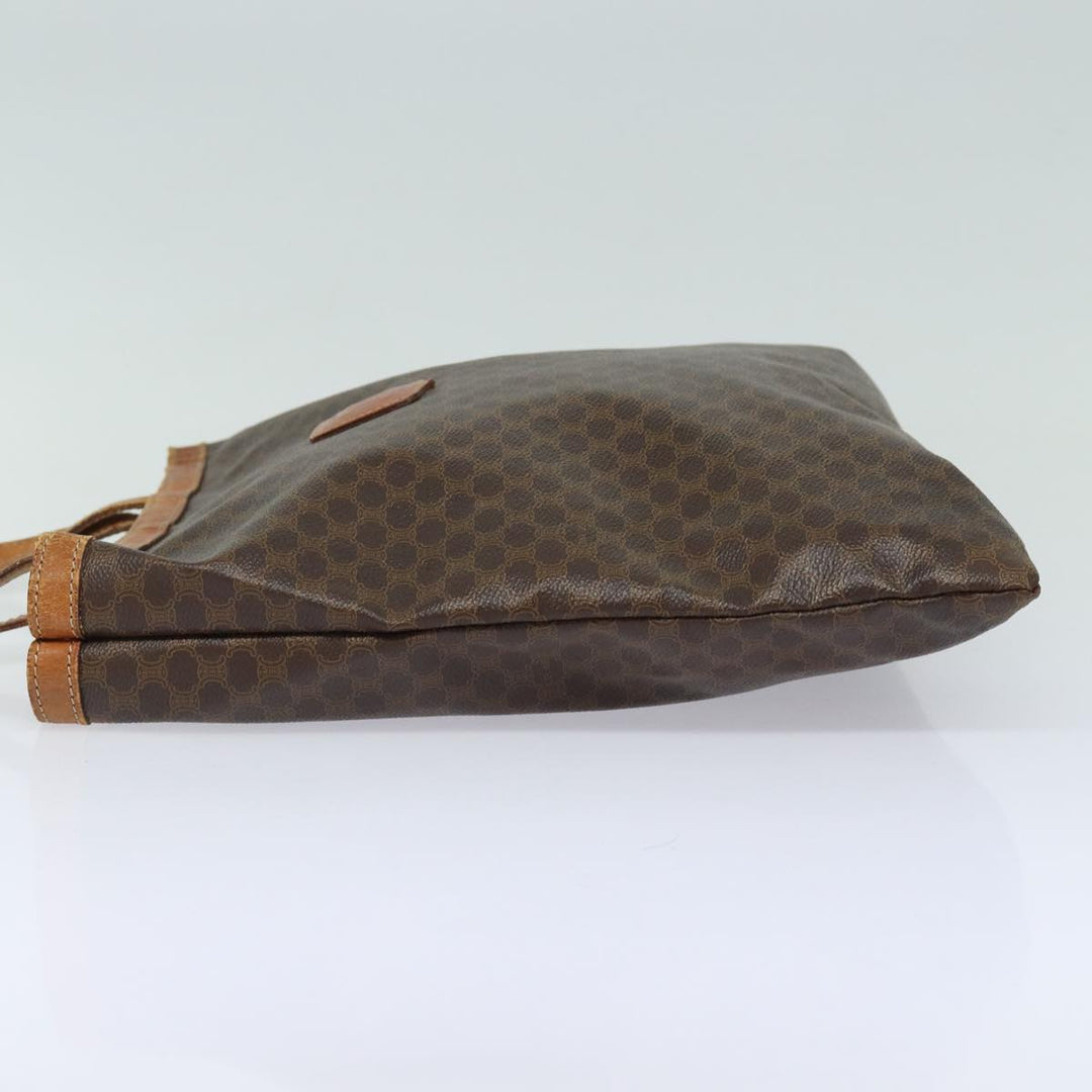 Celine Macadam Canvas Tote Bag PVC Leather Brown Auth hk1430