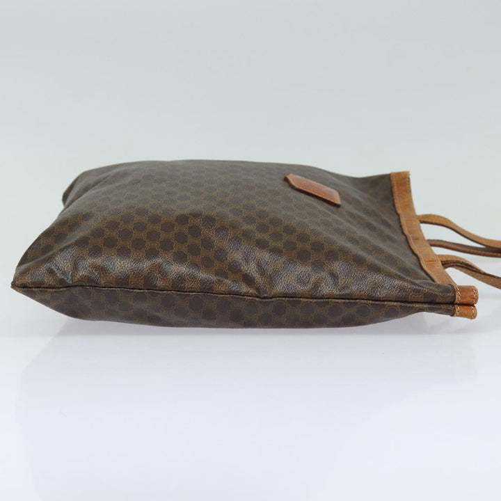 Celine Macadam Canvas Tote Bag PVC Leather Brown Auth hk1430