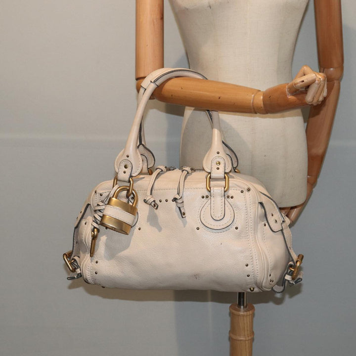 Chloe Paddington Hand Bag Leather Vanilla hk1448