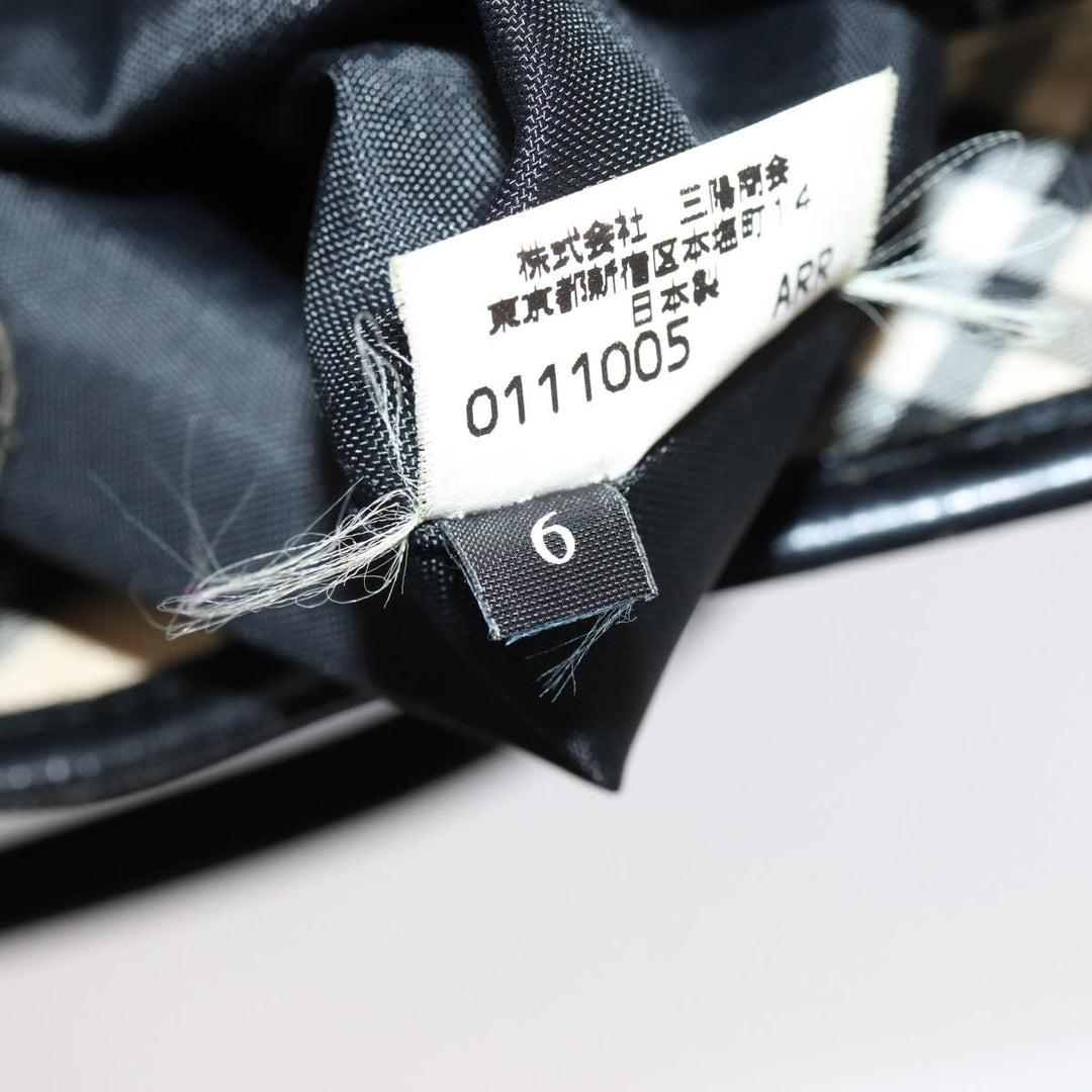 BurberrySs Nova Check Blue Label Tote Bag Nylon Beige Black Auth hk1462