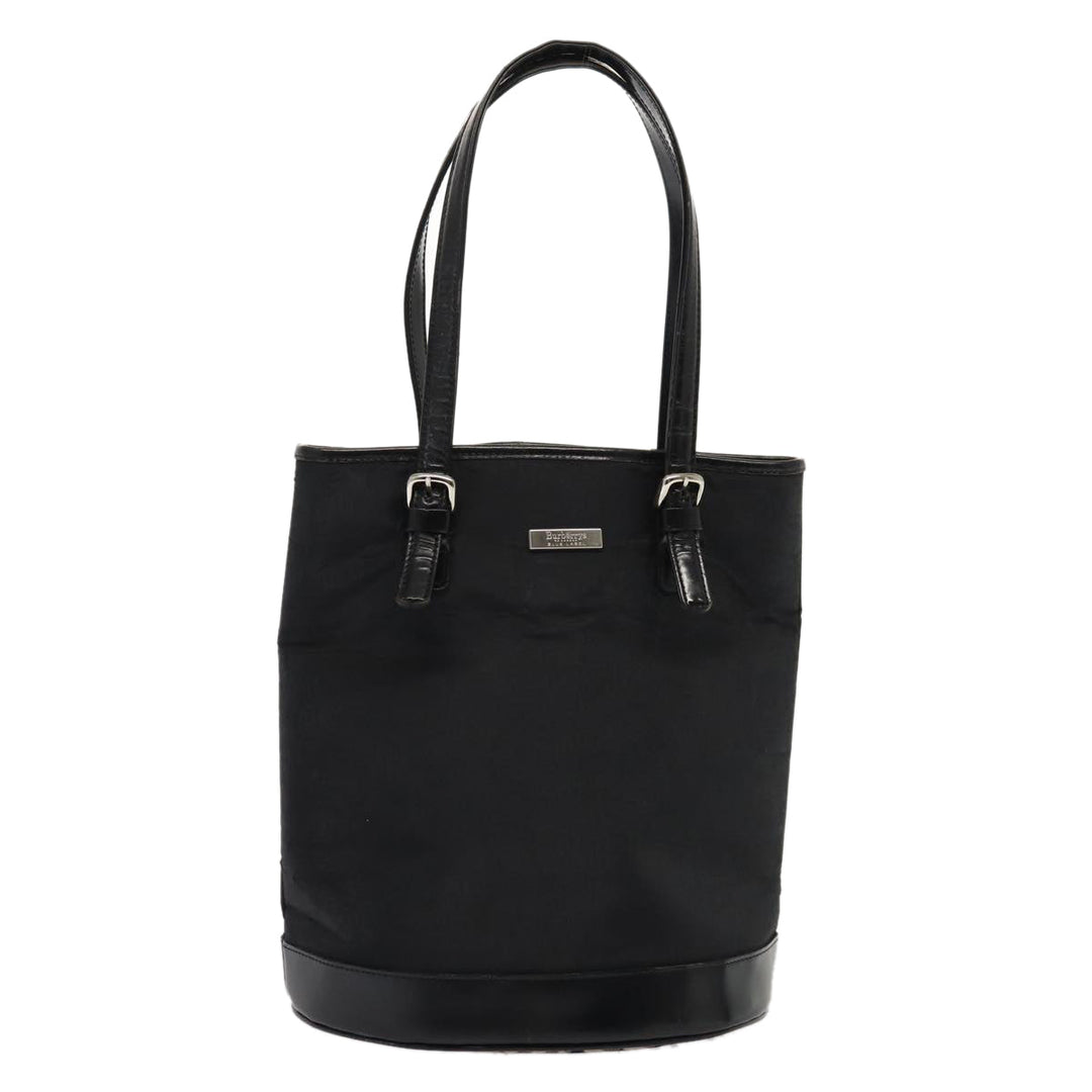 BurberrySs Nova Check Blue Label Tote Bag Nylon Beige Black Auth hk1462