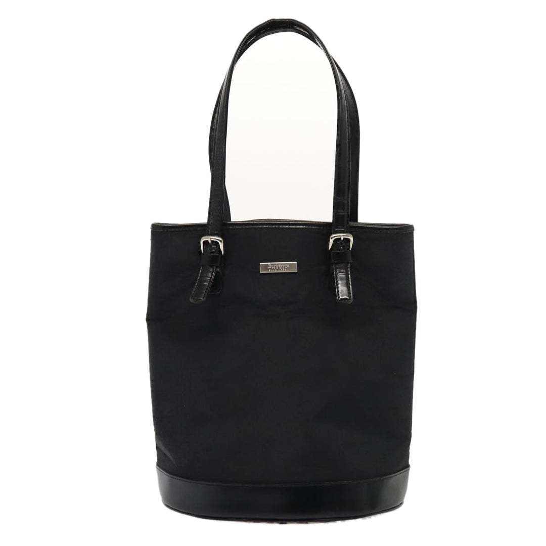 BurberrySs Nova Check Blue Label Tote Bag Nylon Beige Black Auth hk1462