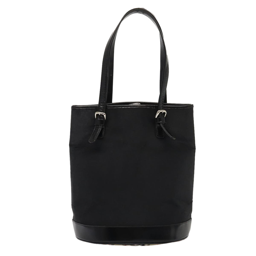 BurberrySs Nova Check Blue Label Tote Bag Nylon Beige Black Auth hk1462
