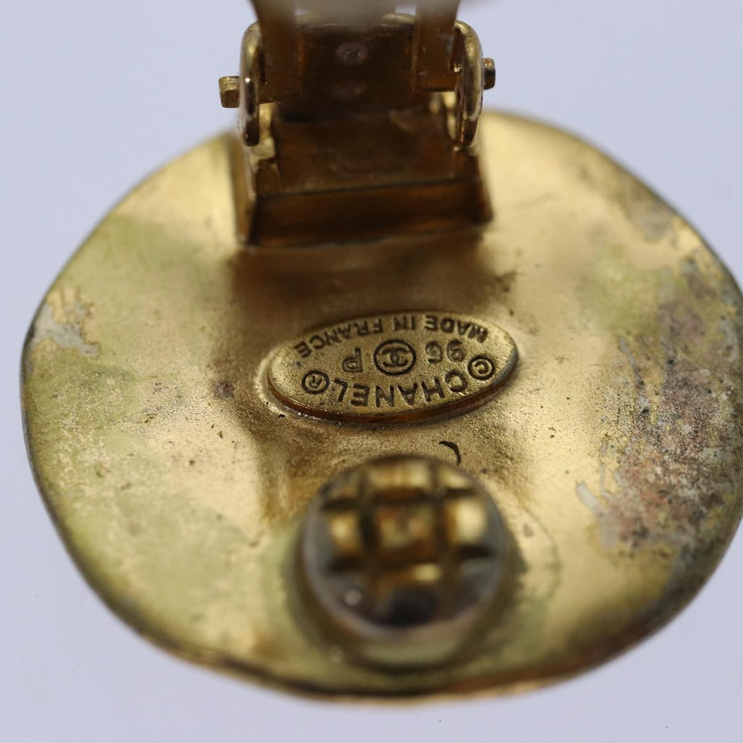 Top Quality Chanel COCO Mark Earring metal Gold CC Auth hk1464