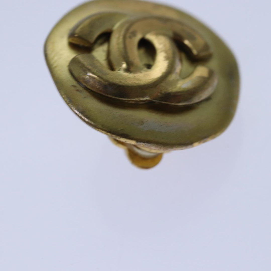 Top Quality Chanel COCO Mark Earring metal Gold CC Auth hk1464