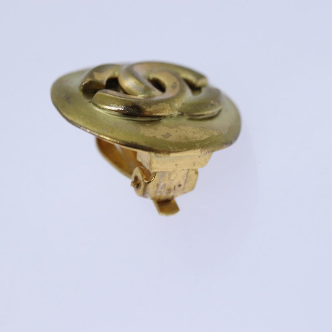 Top Quality Chanel COCO Mark Earring metal Gold CC Auth hk1464
