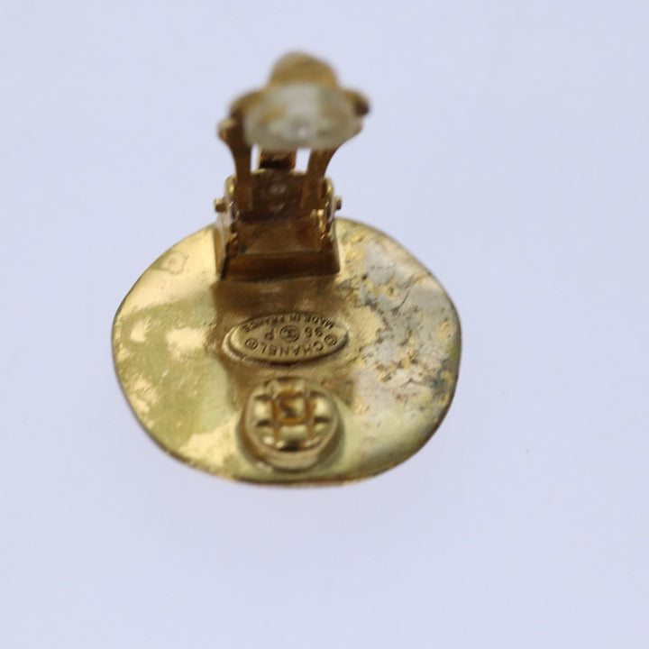Top Quality Chanel COCO Mark Earring metal Gold CC Auth hk1464