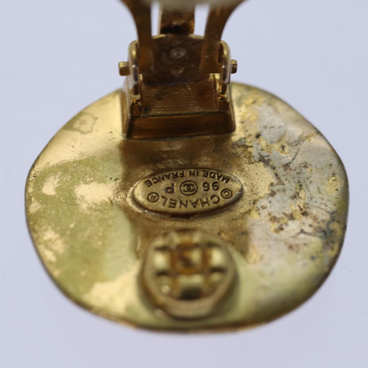 Top Quality Chanel COCO Mark Earring metal Gold CC Auth hk1464