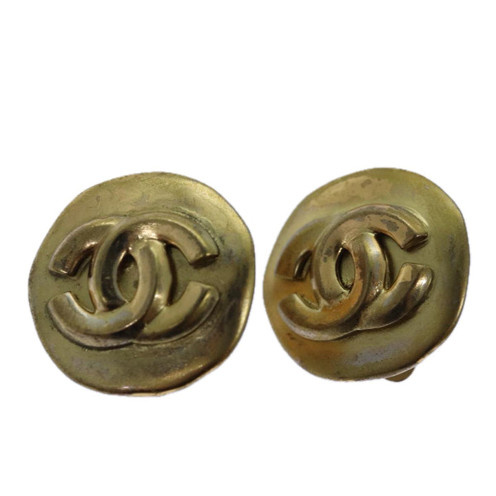 Top Quality Chanel COCO Mark Earring metal Gold CC Auth hk1464