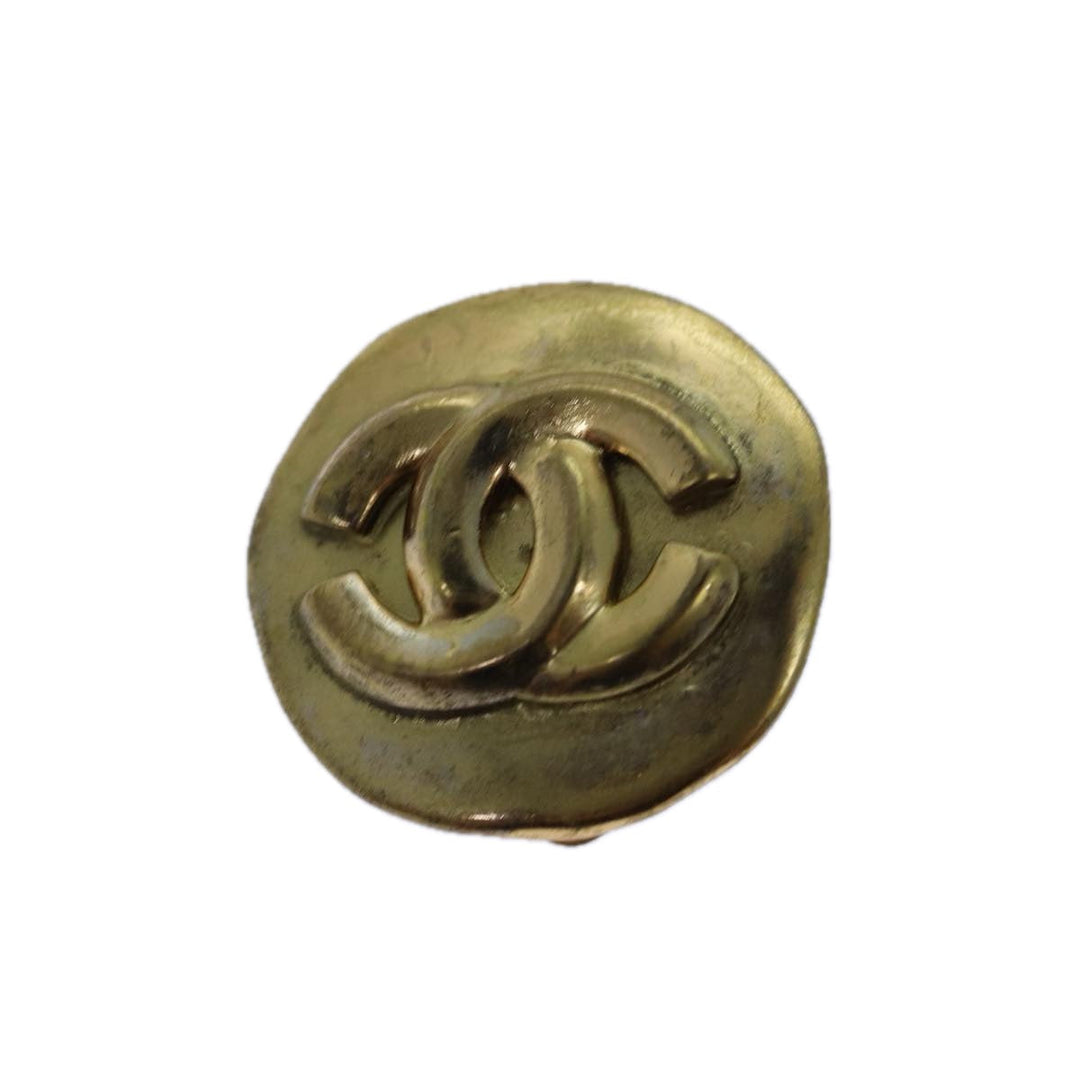 Top Quality Chanel COCO Mark Earring metal Gold CC Auth hk1464
