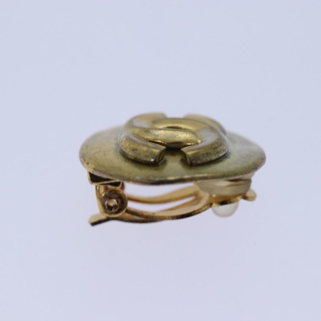 Top Quality Chanel COCO Mark Earring metal Gold CC Auth hk1464