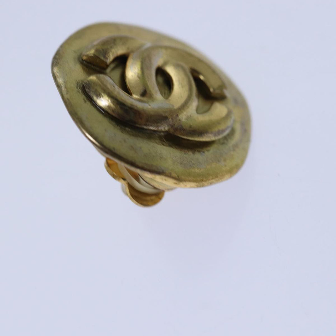 Top Quality Chanel COCO Mark Earring metal Gold CC Auth hk1464