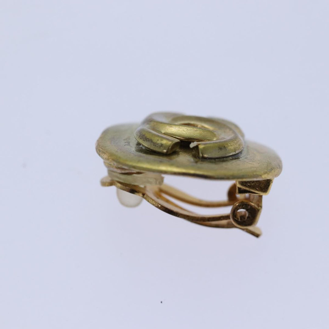 Top Quality Chanel COCO Mark Earring metal Gold CC Auth hk1464