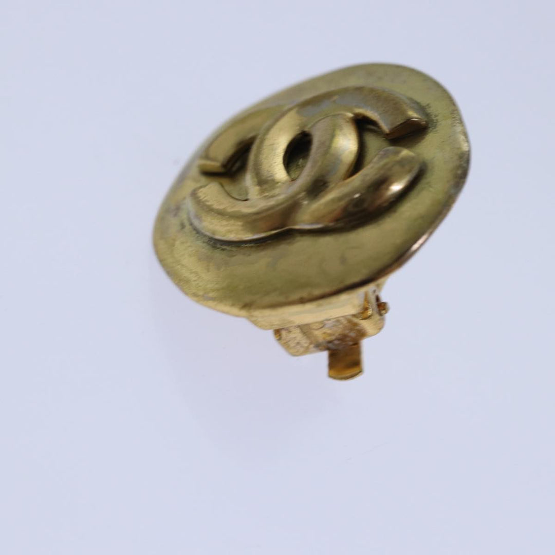 Top Quality Chanel COCO Mark Earring metal Gold CC Auth hk1464