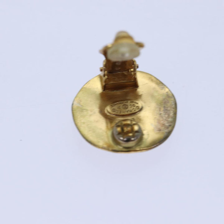 Top Quality Chanel COCO Mark Earring metal Gold CC Auth hk1464