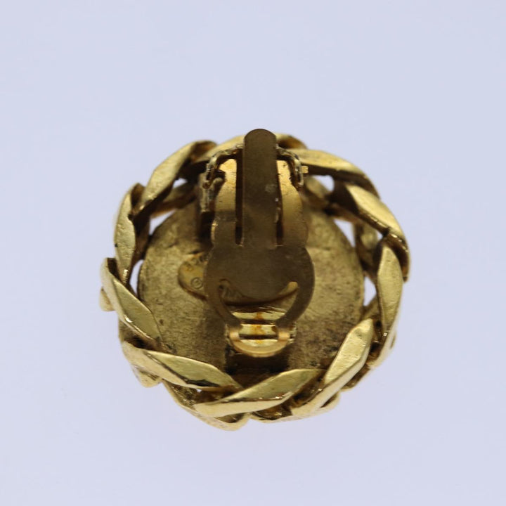 Top Quality Chanel COCO Mark Earring metal Gold CC Auth hk1465
