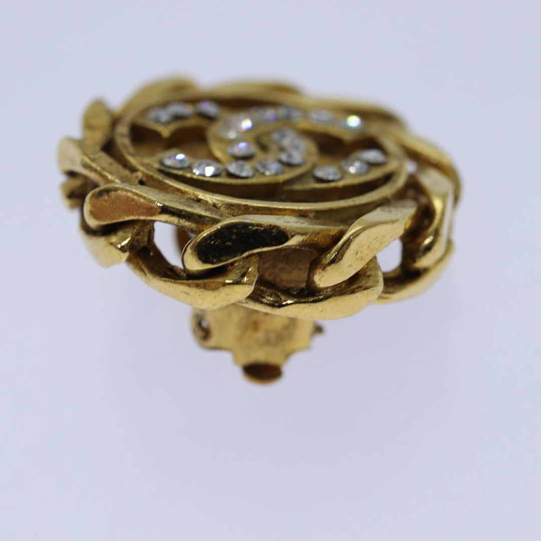 Top Quality Chanel COCO Mark Earring metal Gold CC Auth hk1465