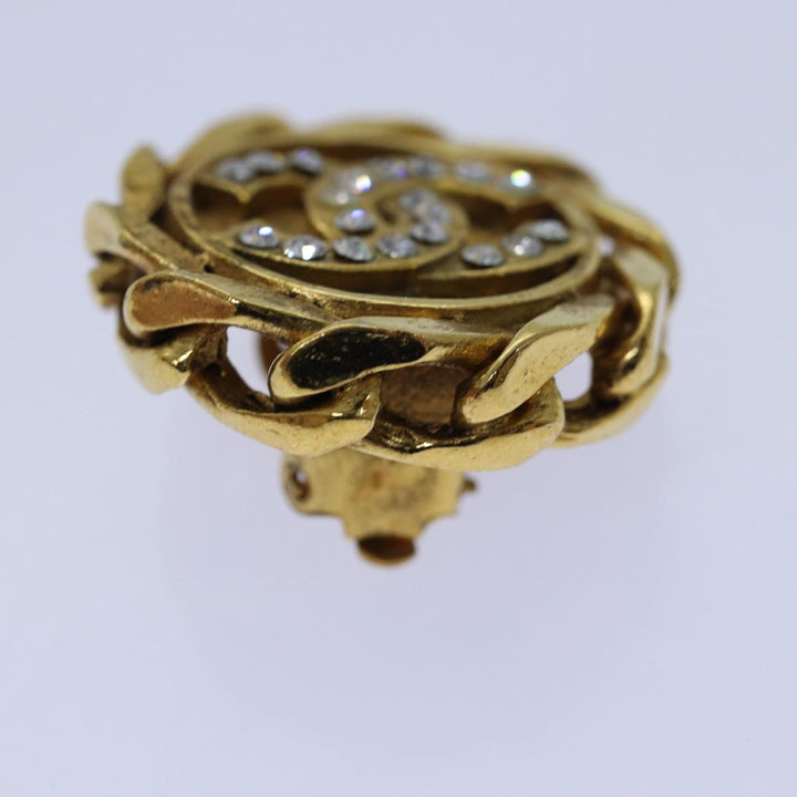 Top Quality Chanel COCO Mark Earring metal Gold CC Auth hk1465