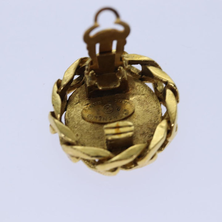 Top Quality Chanel COCO Mark Earring metal Gold CC Auth hk1465