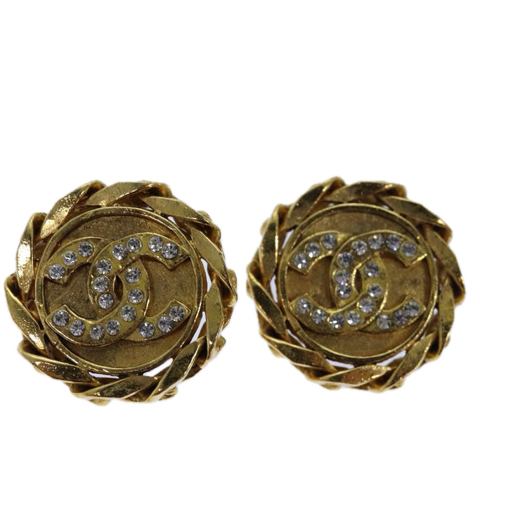 Top Quality Chanel COCO Mark Earring metal Gold CC Auth hk1465
