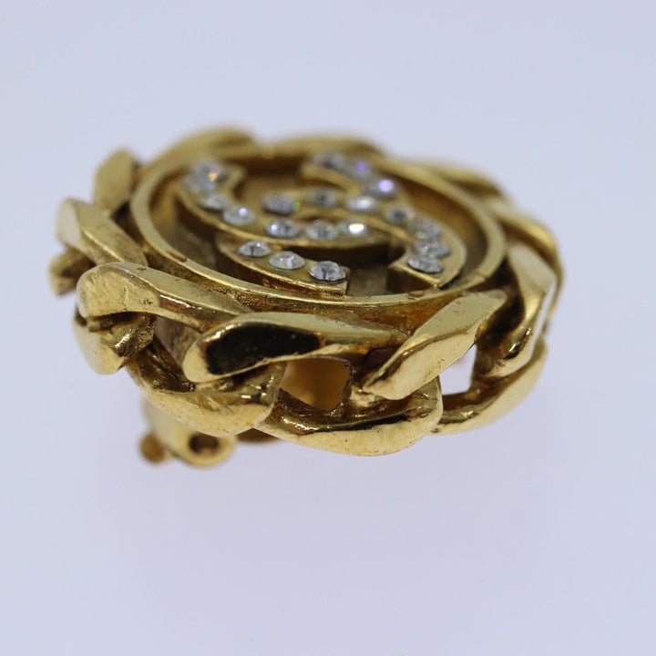 Top Quality Chanel COCO Mark Earring metal Gold CC Auth hk1465