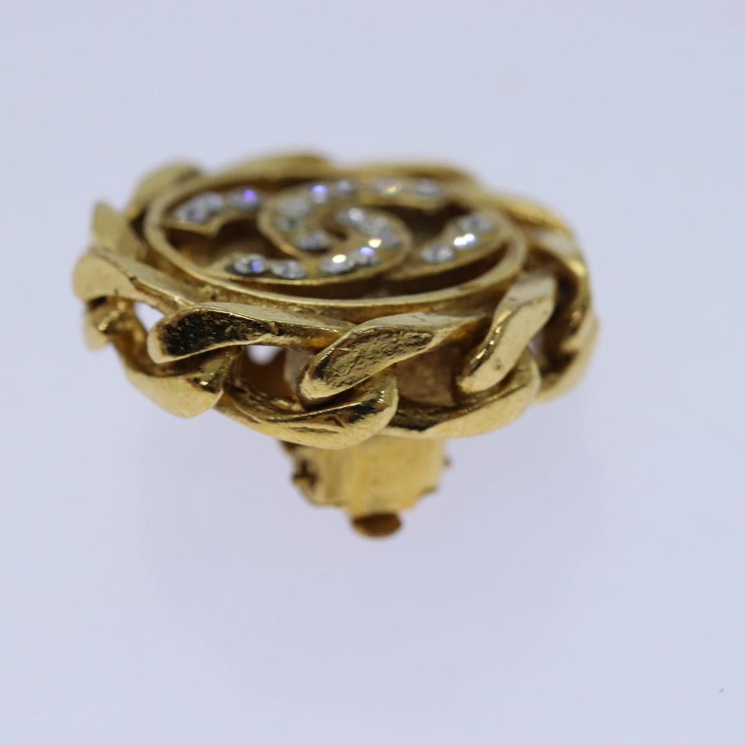 Top Quality Chanel COCO Mark Earring metal Gold CC Auth hk1465