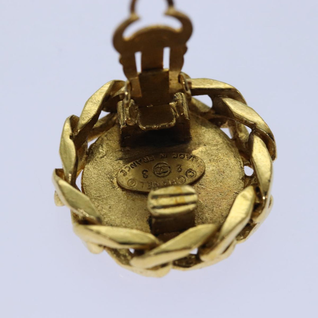 Top Quality Chanel COCO Mark Earring metal Gold CC Auth hk1465