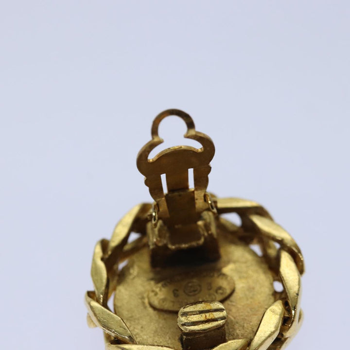 Top Quality Chanel COCO Mark Earring metal Gold CC Auth hk1465