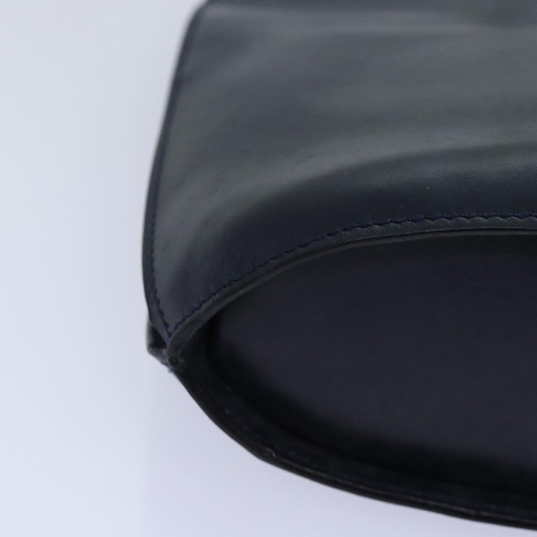 Celine Shoulder Bag Leather Navy Auth hk1496