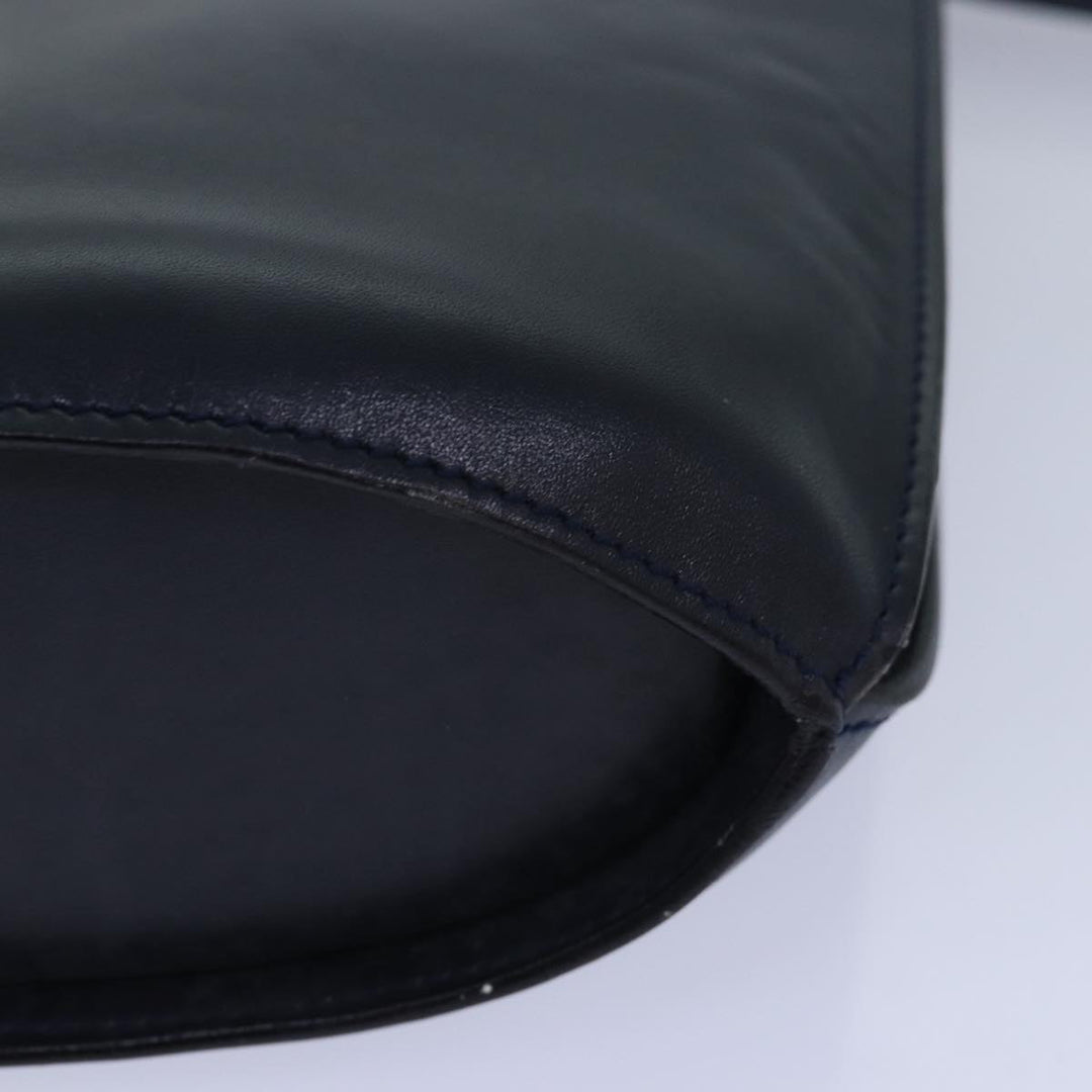 Celine Shoulder Bag Leather Navy Auth hk1496