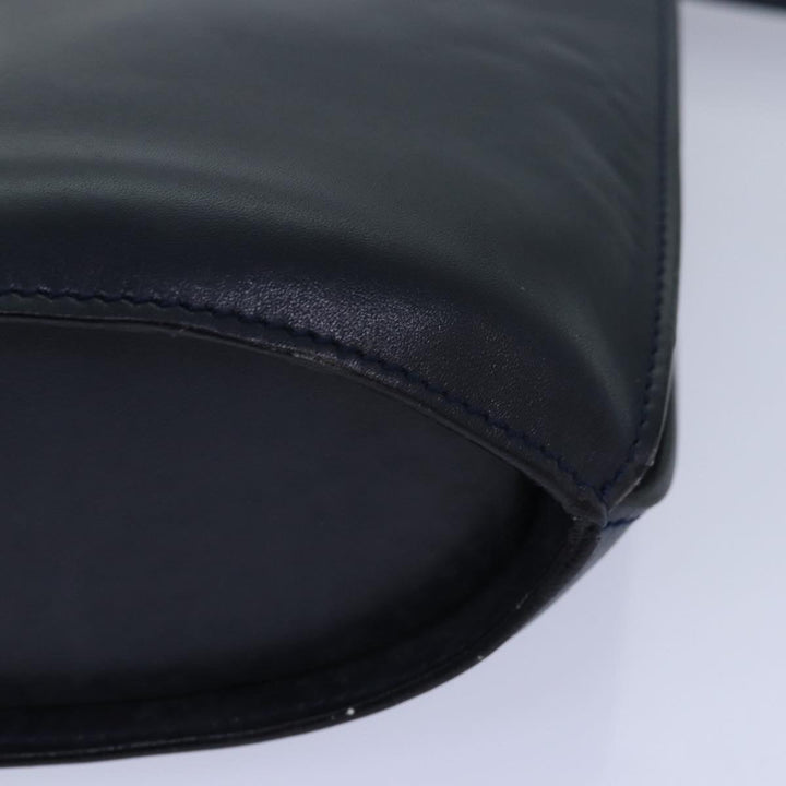 Celine Shoulder Bag Leather Navy Auth hk1496