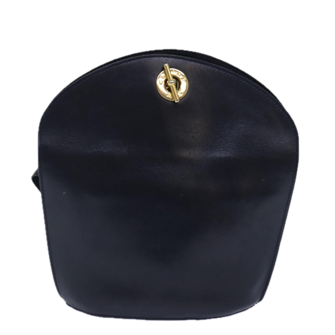 Celine Shoulder Bag Leather Navy Auth hk1496