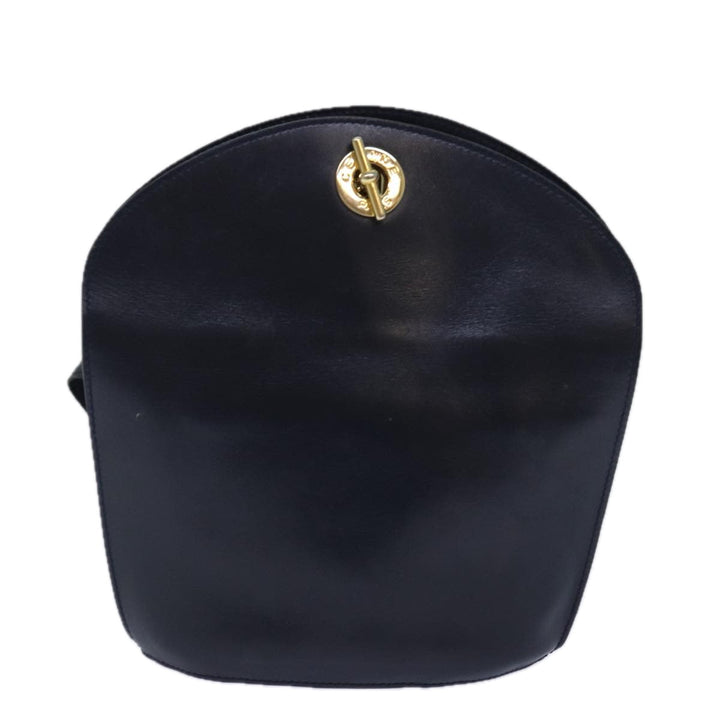 Celine Shoulder Bag Leather Navy Auth hk1496