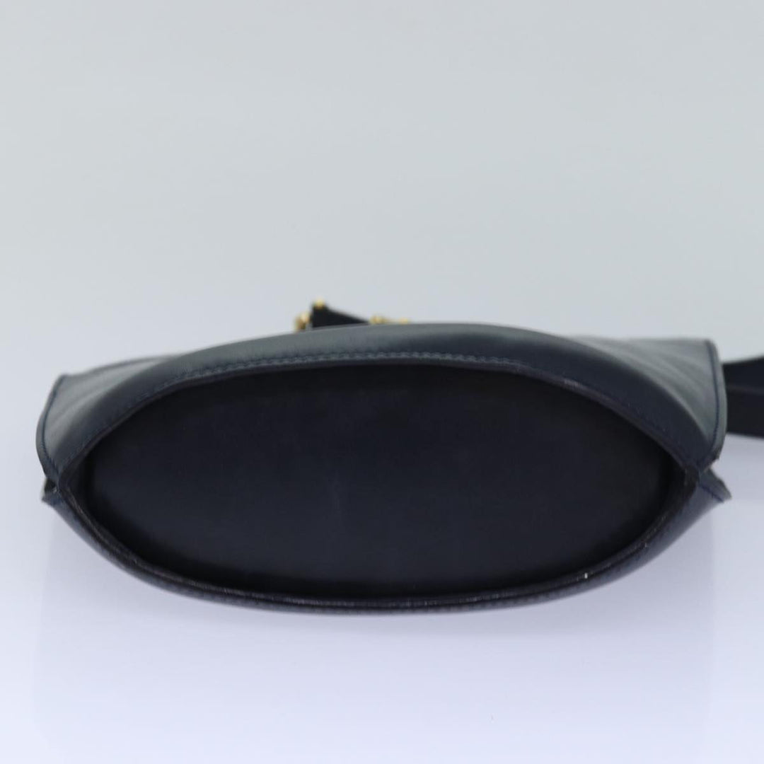 Celine Shoulder Bag Leather Navy Auth hk1496