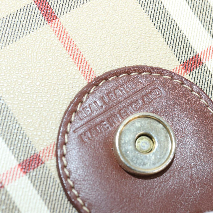 BurberrySs Nova Check Shoulder Bag PVC Leather Beige Auth hk1529