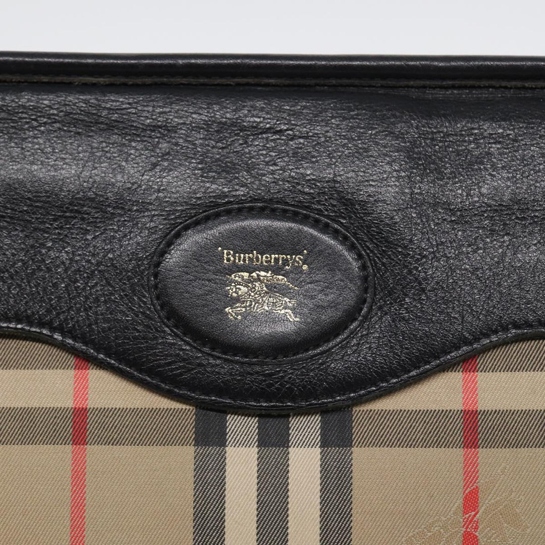 Burberry Nova Check Document Case Canvas Beige Auth HK1549