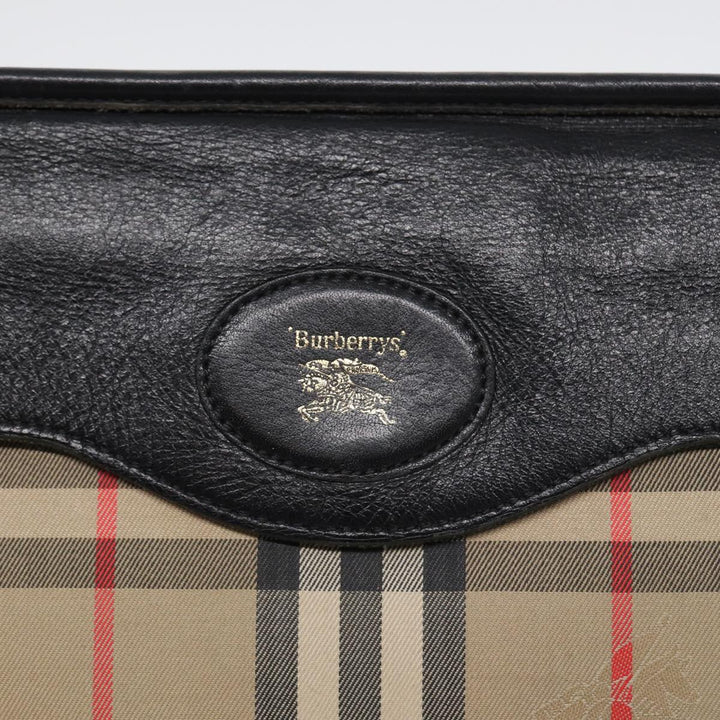 Burberry Nova Check Document Case Canvas Beige Auth HK1549
