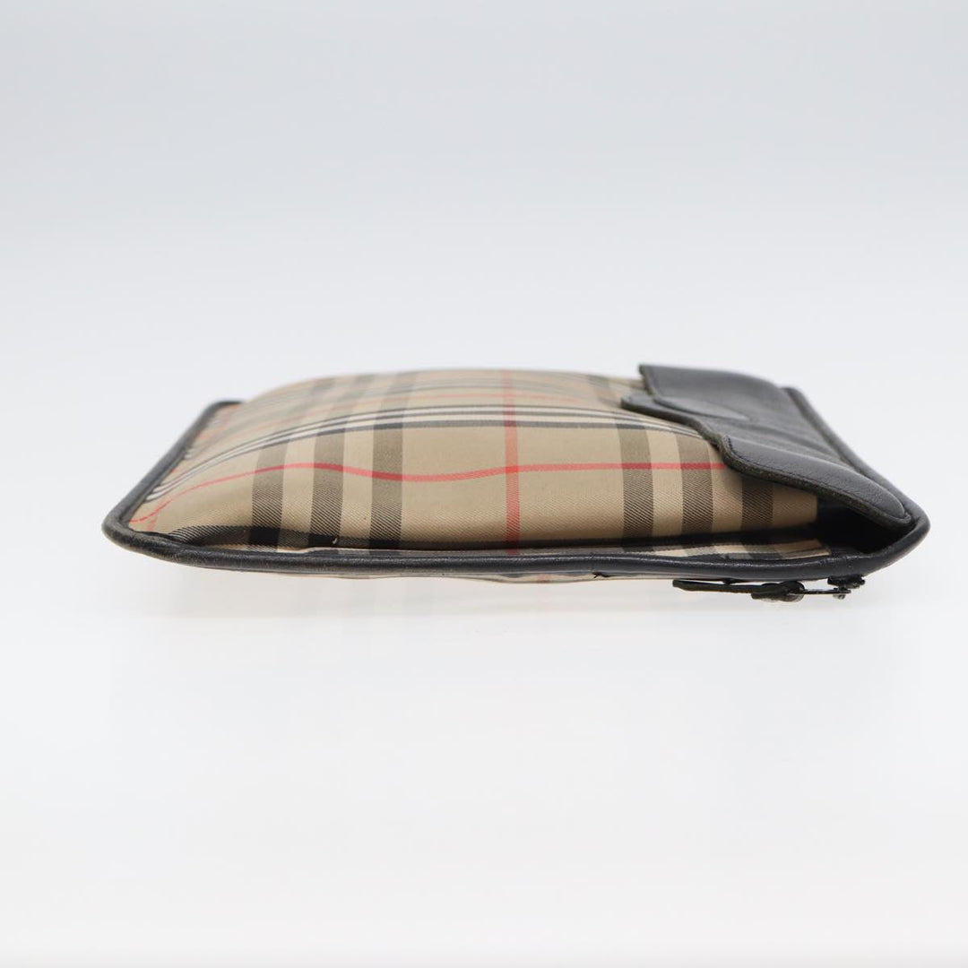 Burberry Nova Check Document Case Canvas Beige Auth HK1549