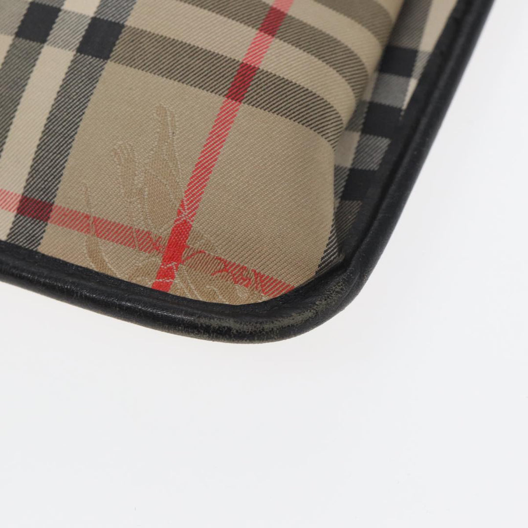 Burberry Nova Check Document Case Canvas Beige Auth HK1549