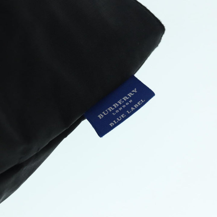 Burberry Nova Check Blue Label Hand Bag Nylon Black Beige Silver Auth hk1570